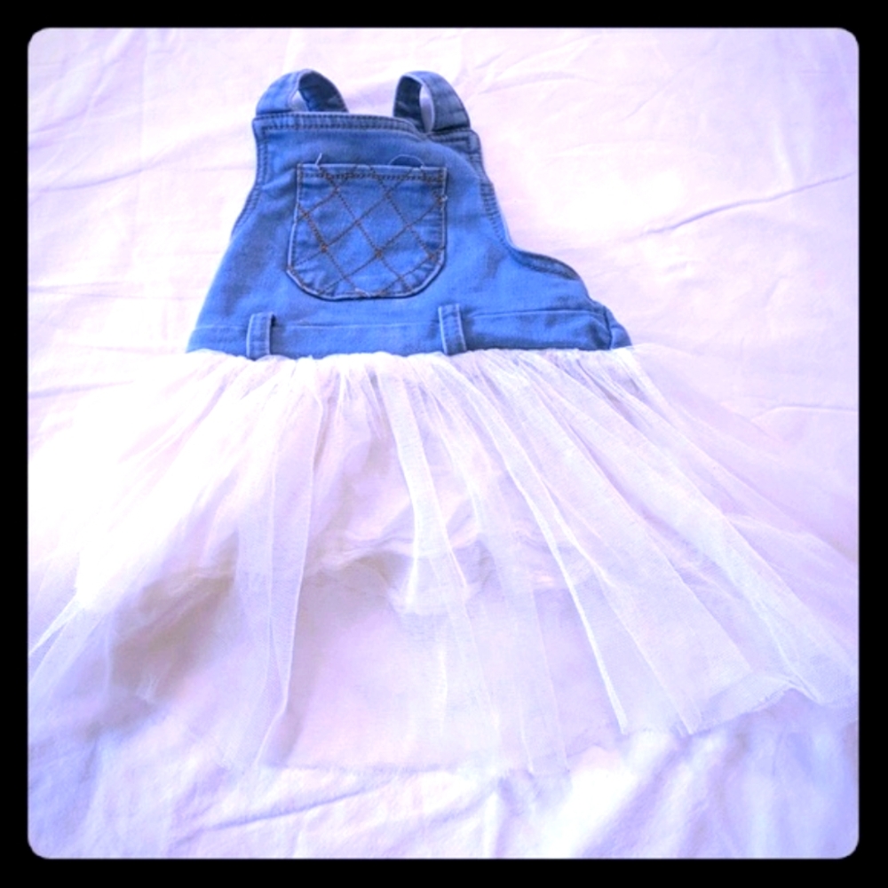 Handmade 12M Denim Tutu Dress